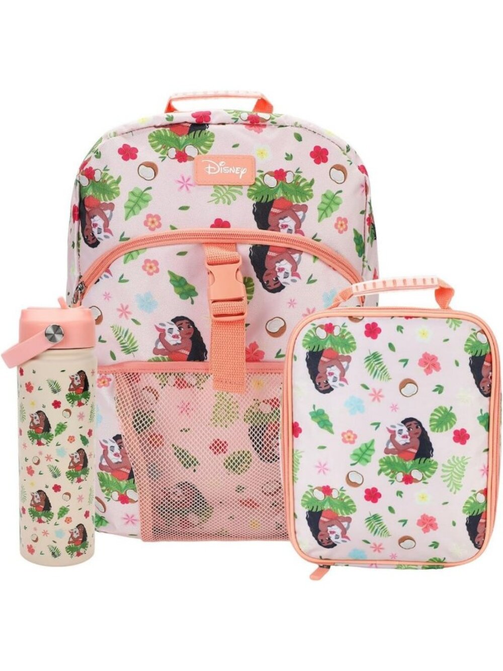 Stylish 16" Backpack & Lunch Box Set with Stainless Steel Water Bottle for